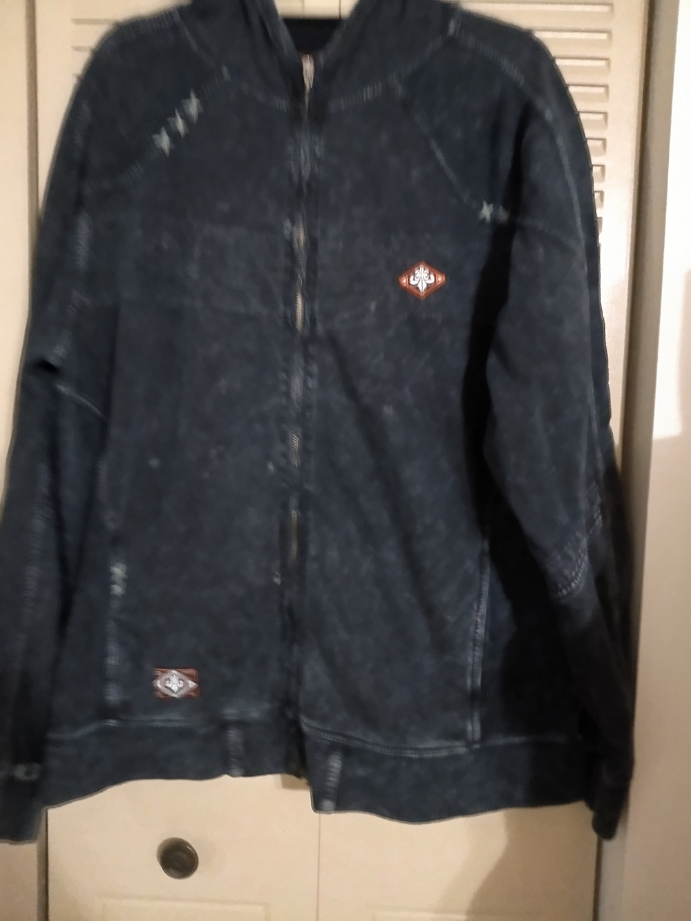 Affliction Men's Dark Blue Zip-Up Shirt Jacket